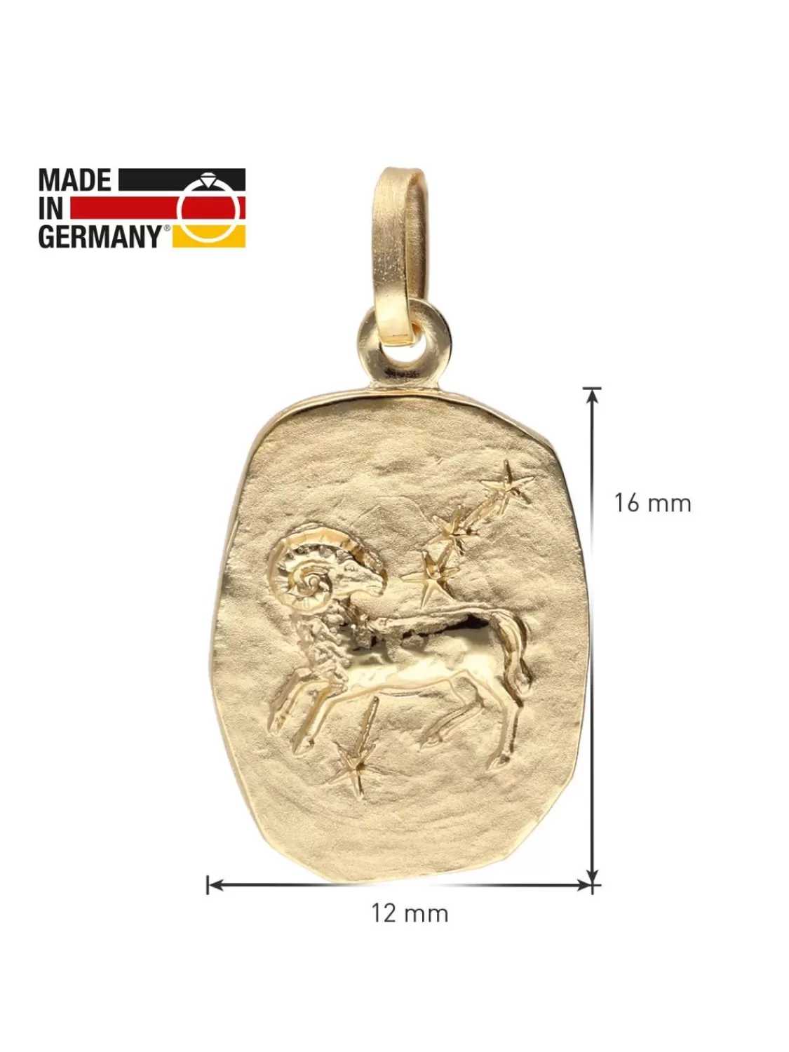 trendor Widder Sternzeichen Gold 333 / 8K Mit Vergoldeter Silberkette | Herrenschmuck