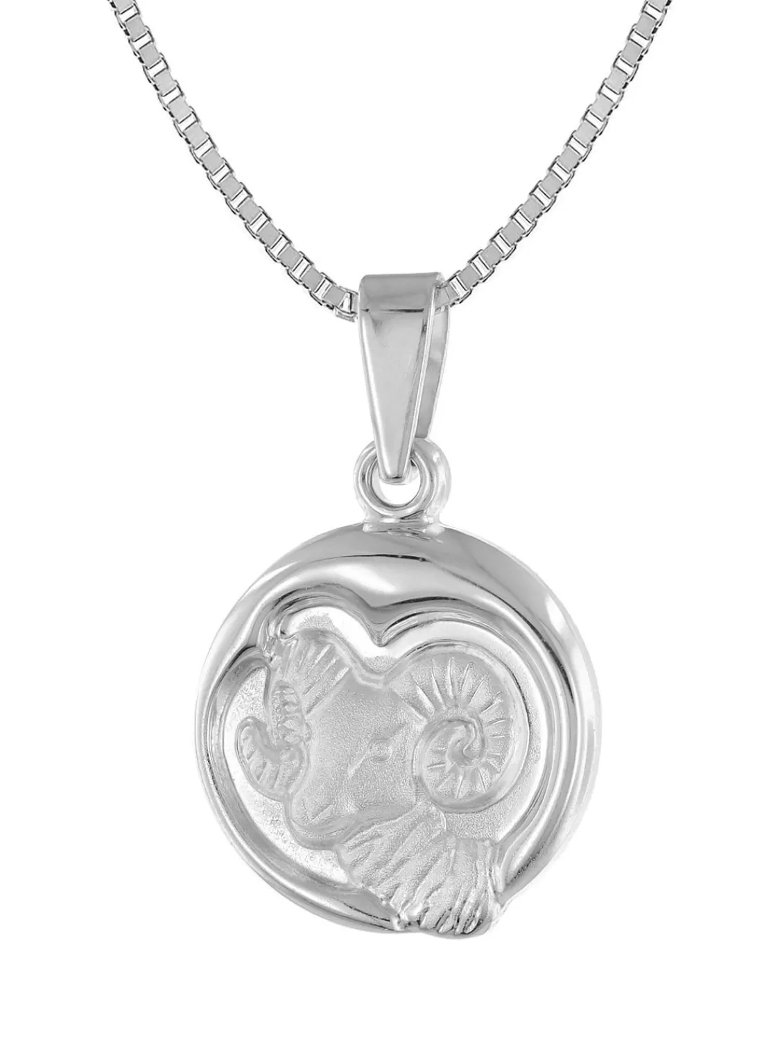 trendor Widder Sternzeichen Mit Halskette 925 Silber O 15 Mm | Kinderschmuck