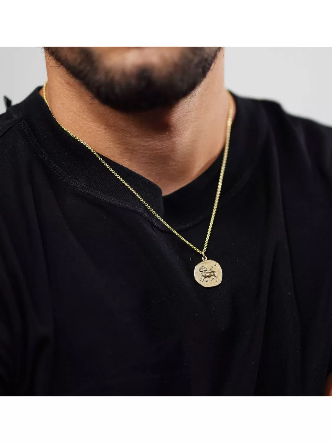 trendor Widder Sternzeichen O 20 Mm Herren-Halskette Gold Auf Silber | Herrenschmuck