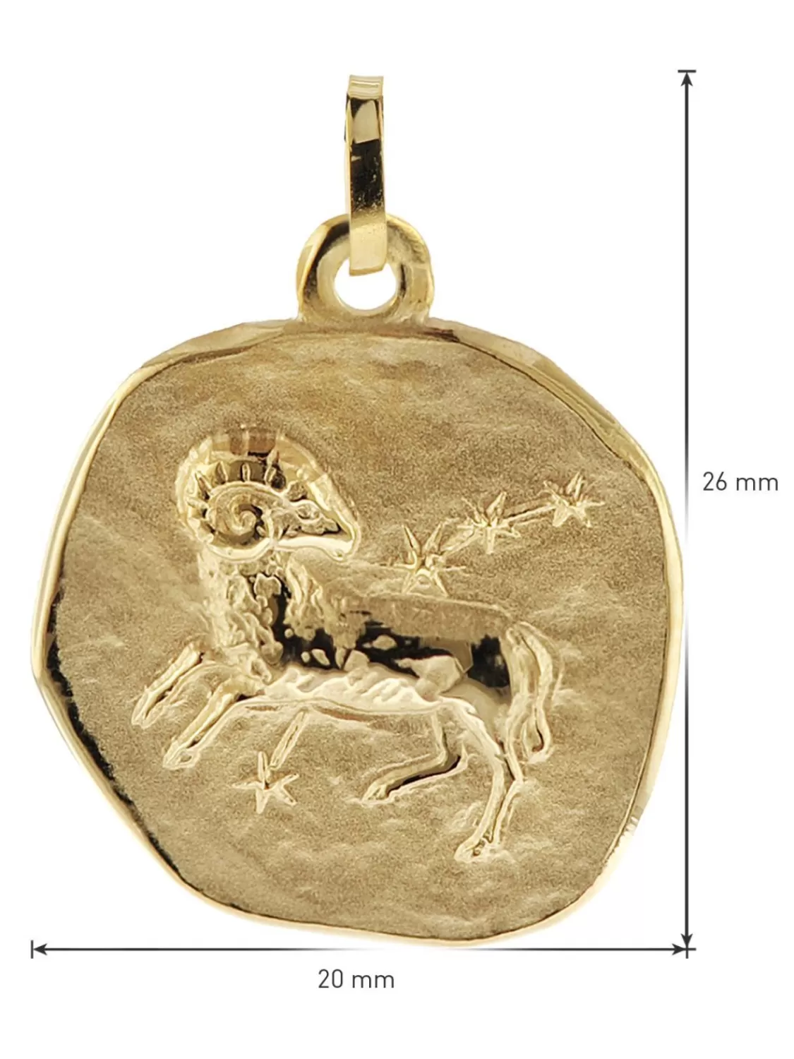 trendor Widder Sternzeichen O 20 Mm Herren-Halskette Gold Auf Silber | Herrenschmuck