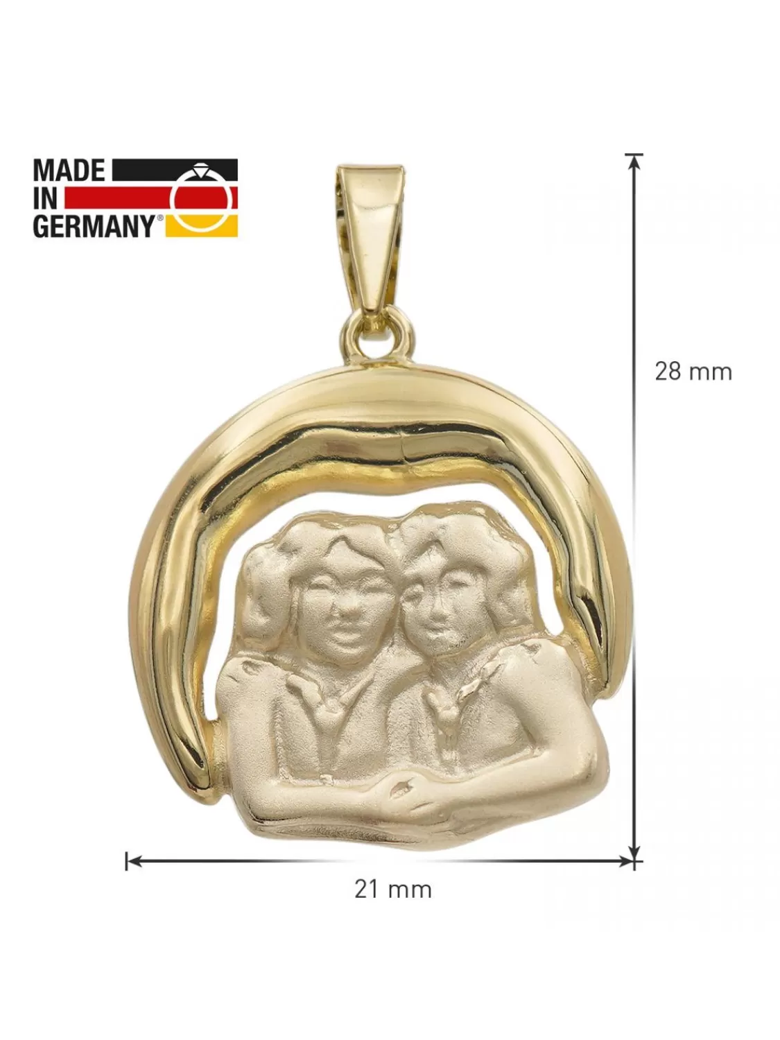 trendor Zwilling Sternzeichen Anhanger Gold 333 (8 Karat) O 21 Mm | Herrenschmuck