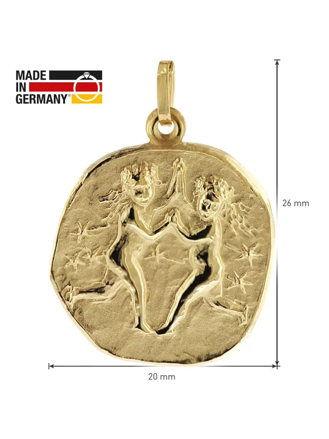 trendor Zwilling Sternzeichen O 20 Mm Mit 333/8K Goldkette Fur Herren | Herrenschmuck