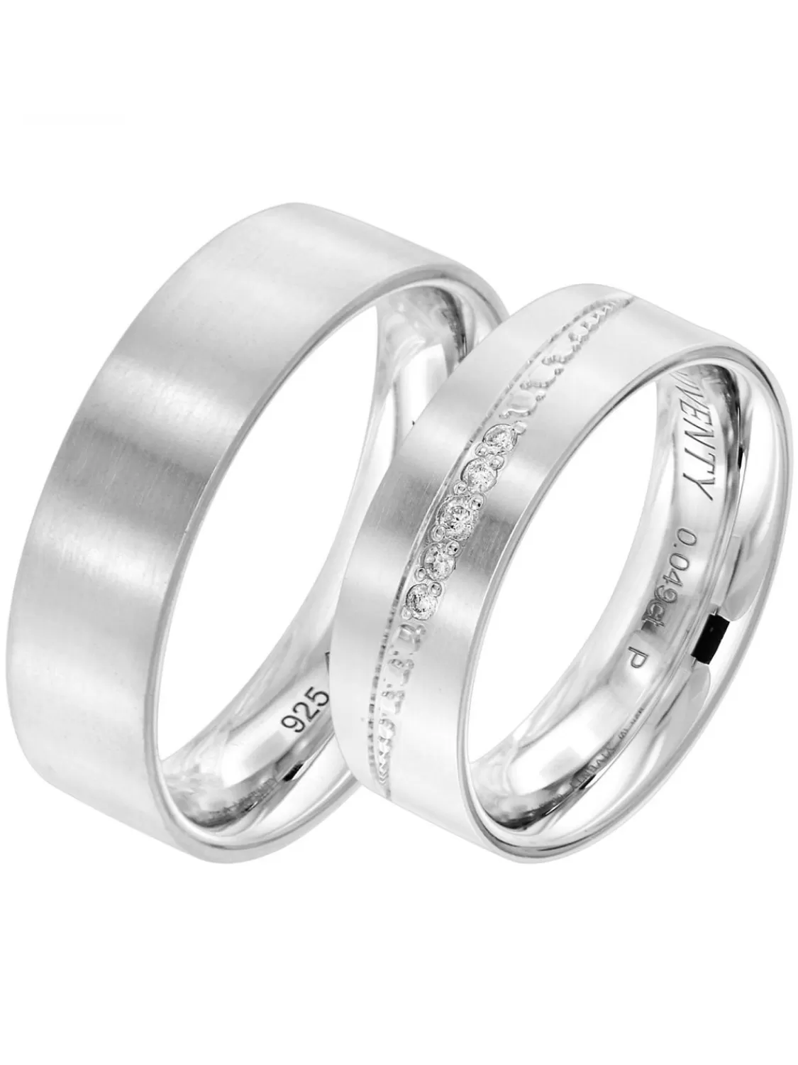 Viventy Verlobungsring Paar 925 Silber Diamanten | Herrenschmuck