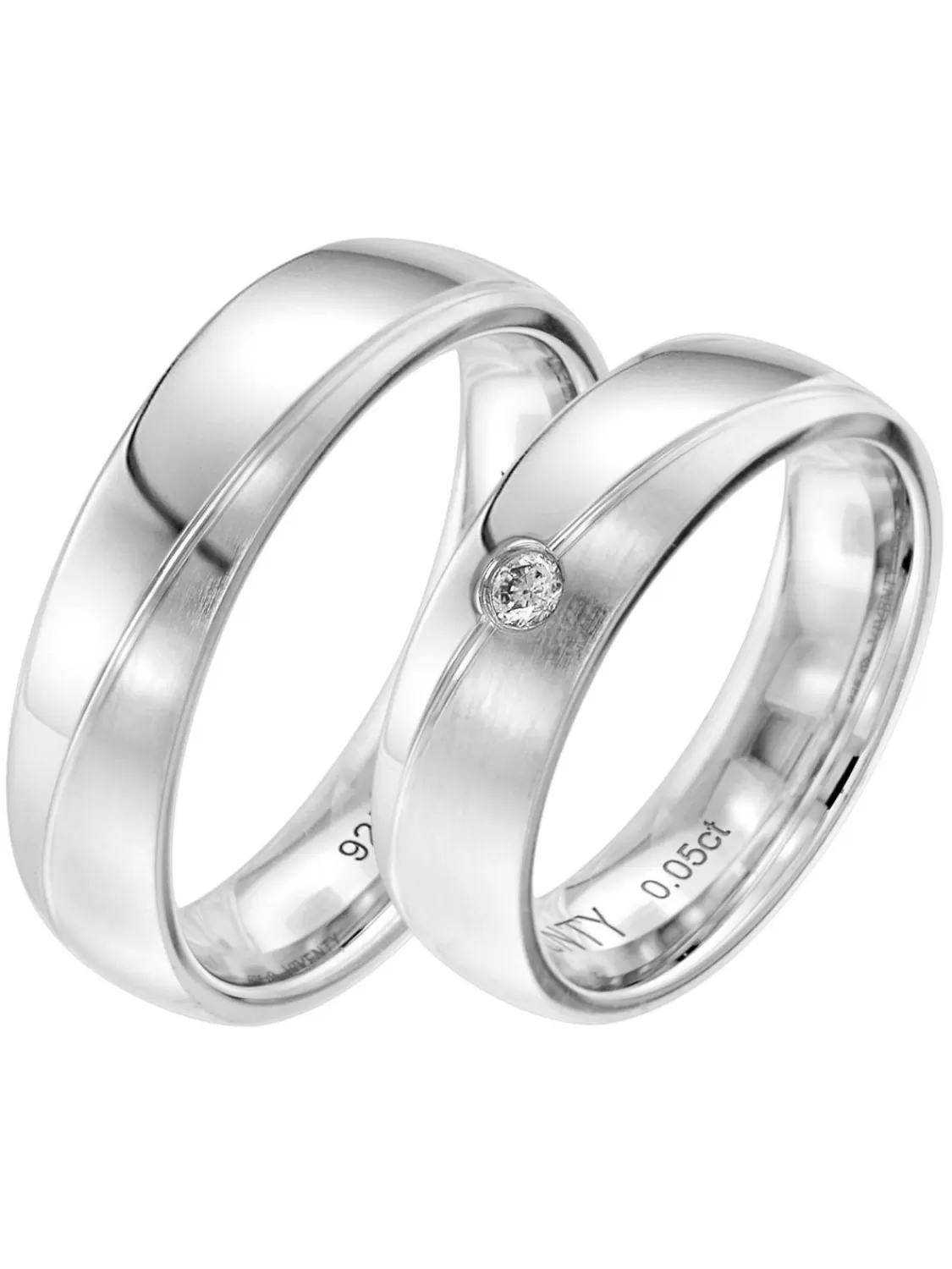 Viventy Verlobungsring Paar Silber 925 Diamant | Herrenschmuck