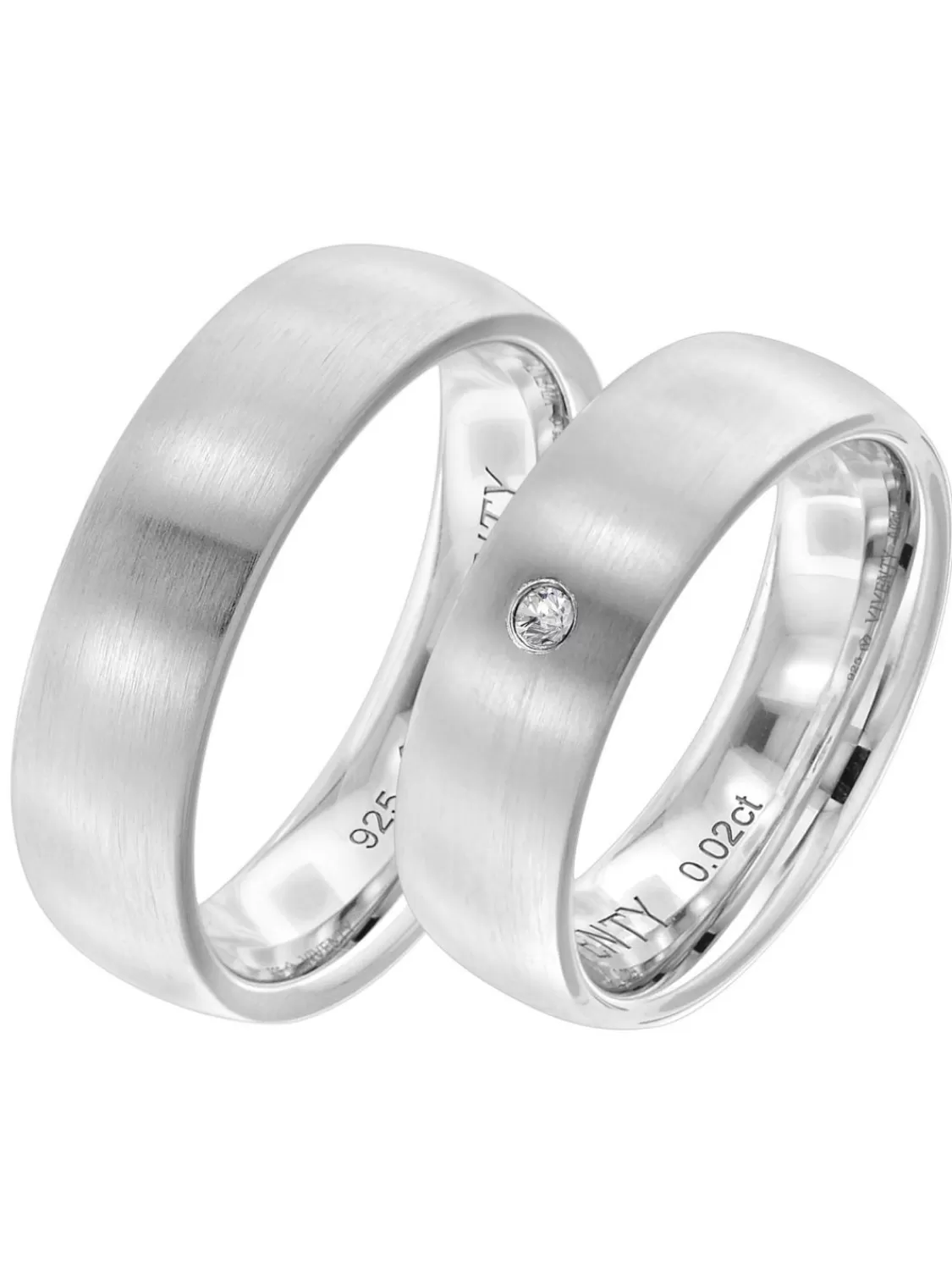 Viventy Verlobungsring Paar Silber 925 Diamant | Herrenschmuck