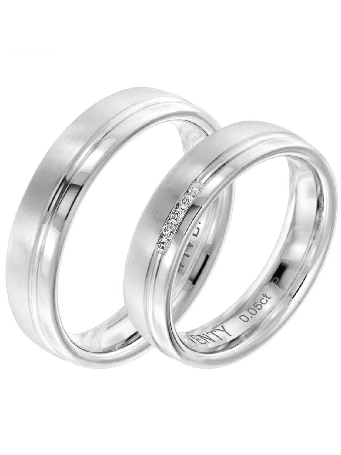 Viventy Verlobungsring Paar Silber 925 Diamant | Herrenschmuck