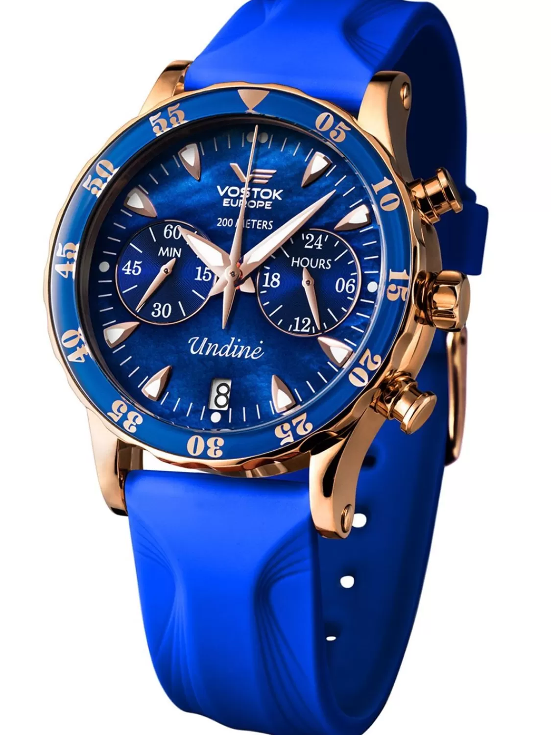 Vostok Europe Damenuhr Chrono Mit 3 Armbandern Undine Lady Line Blau | Damenuhren