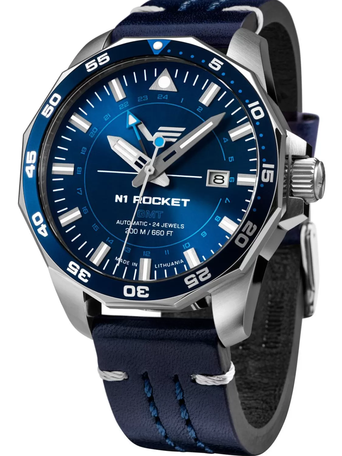 Vostok Europe Herren-Automatikuhr Gmt Rocket N1 Dunkelblau | Herrenuhren