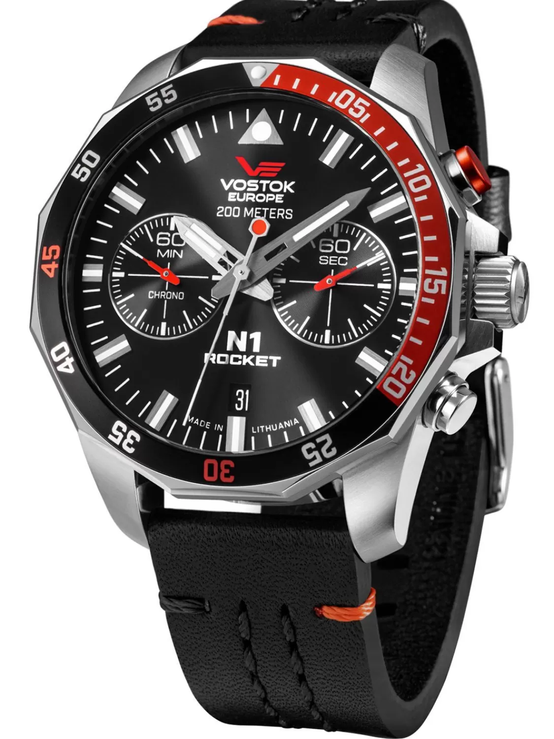 Vostok Europe Herrenuhr Chronograph Rocket N1 Schwarz/Rot | Herrenuhren