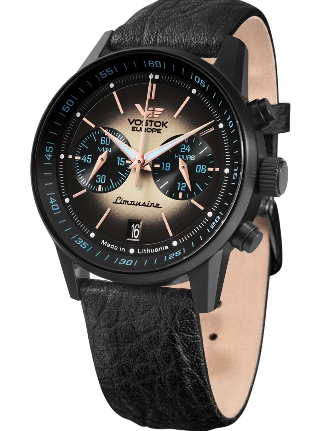 Vostok Europe Herrenuhr Gaz 14 Limousine Chronograph Schwarz/Beige | Herrenuhren