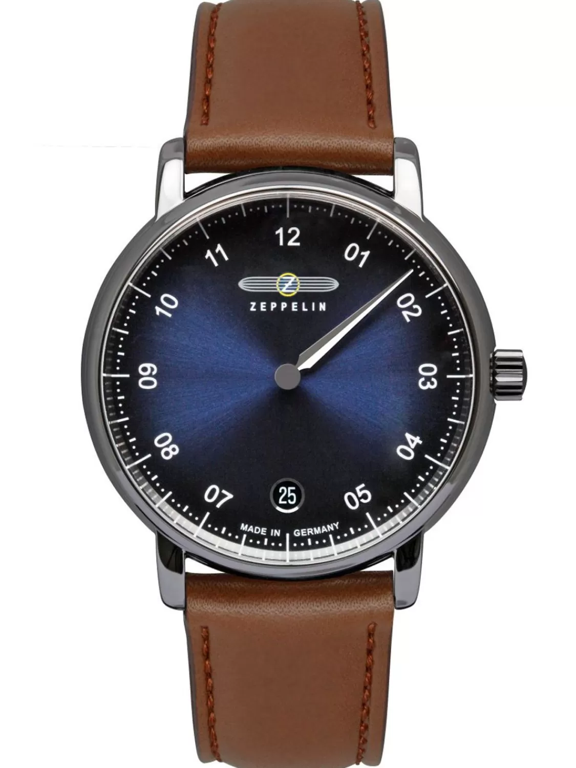 Zeppelin Damen-Armbanduhr New Captain'S Line Monotimer Braun/Blau | Damenuhren