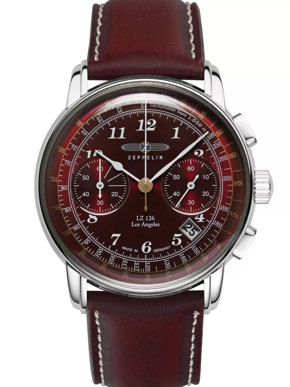 Zeppelin Herren-Armbanduhr Chronograph Lz126 Los Angeles Dunkelrot | Herrenuhren